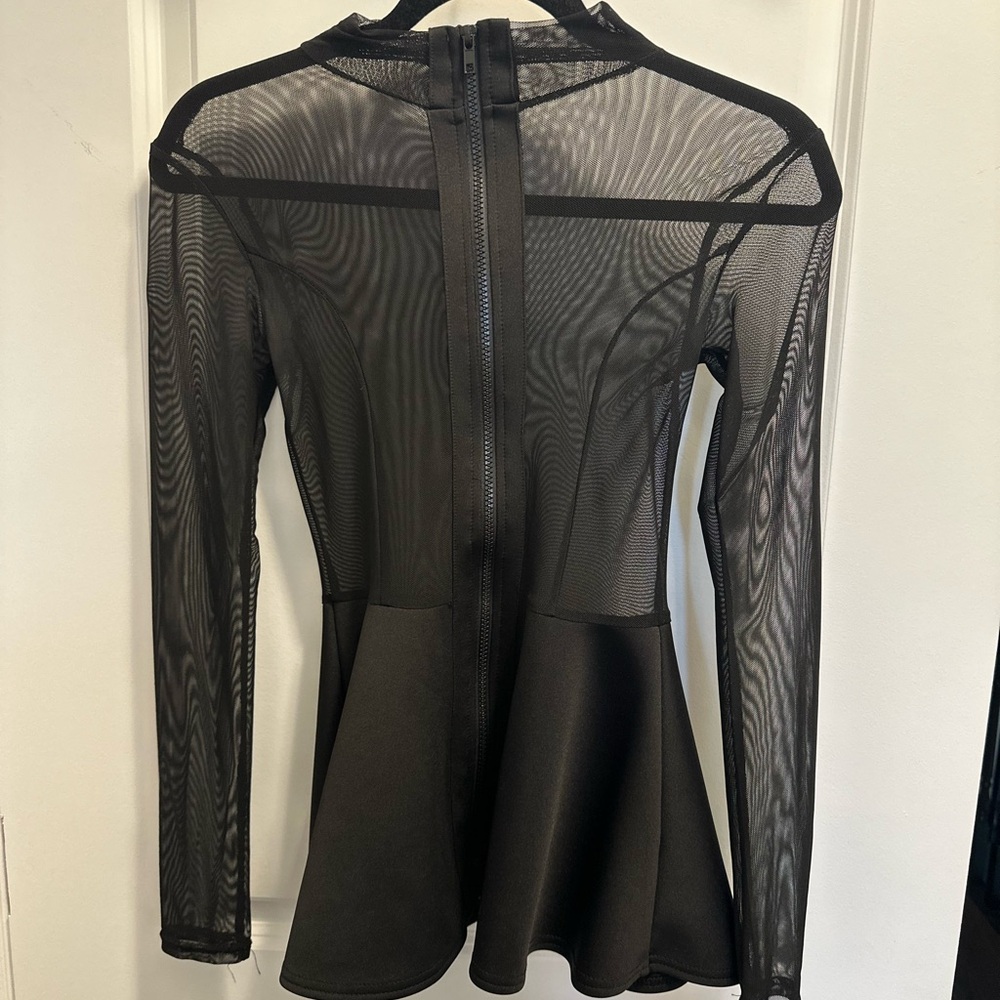 Revamped Black Sheer Mesh Blazer
